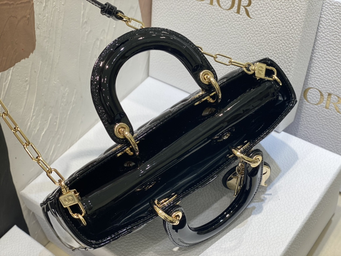 D*or small lady d-joy bag black patent