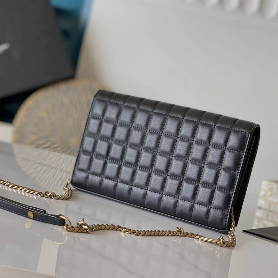 YSL LAMBSKIN CASSANDRE CHAIN WALLET