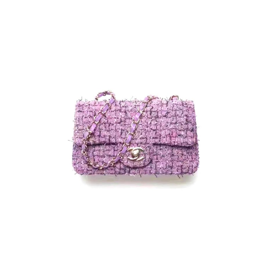 Ch*el tweed medium classic flap bag