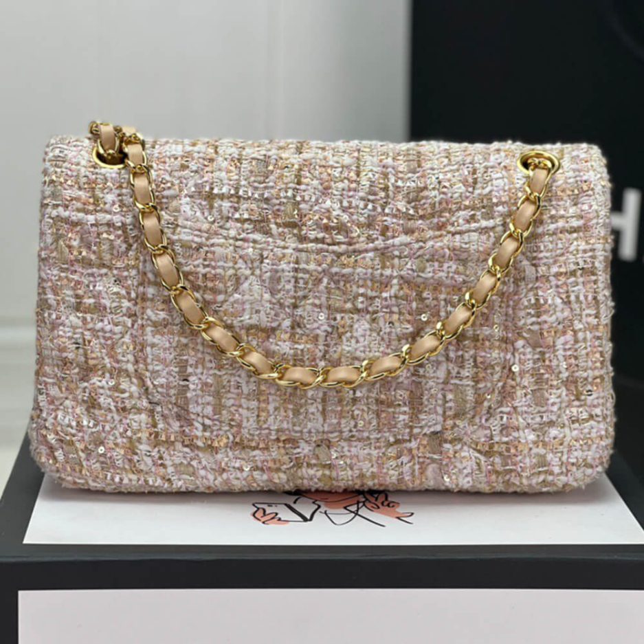Ch*el tweed medium classic flap bag