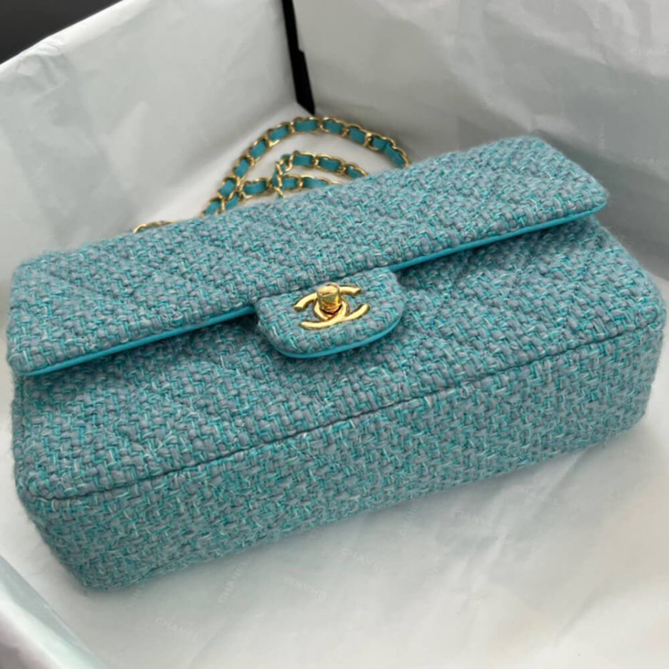 Ch*el tweed medium classic flap bag