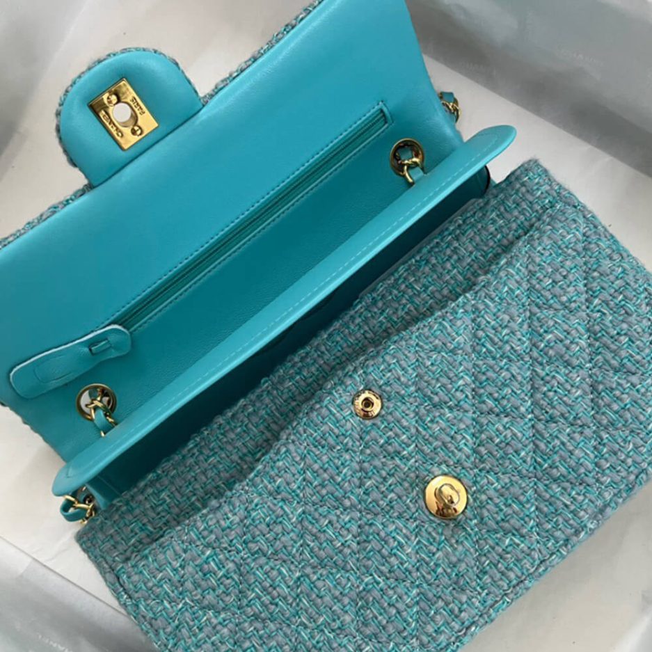 Ch*el tweed medium classic flap bag