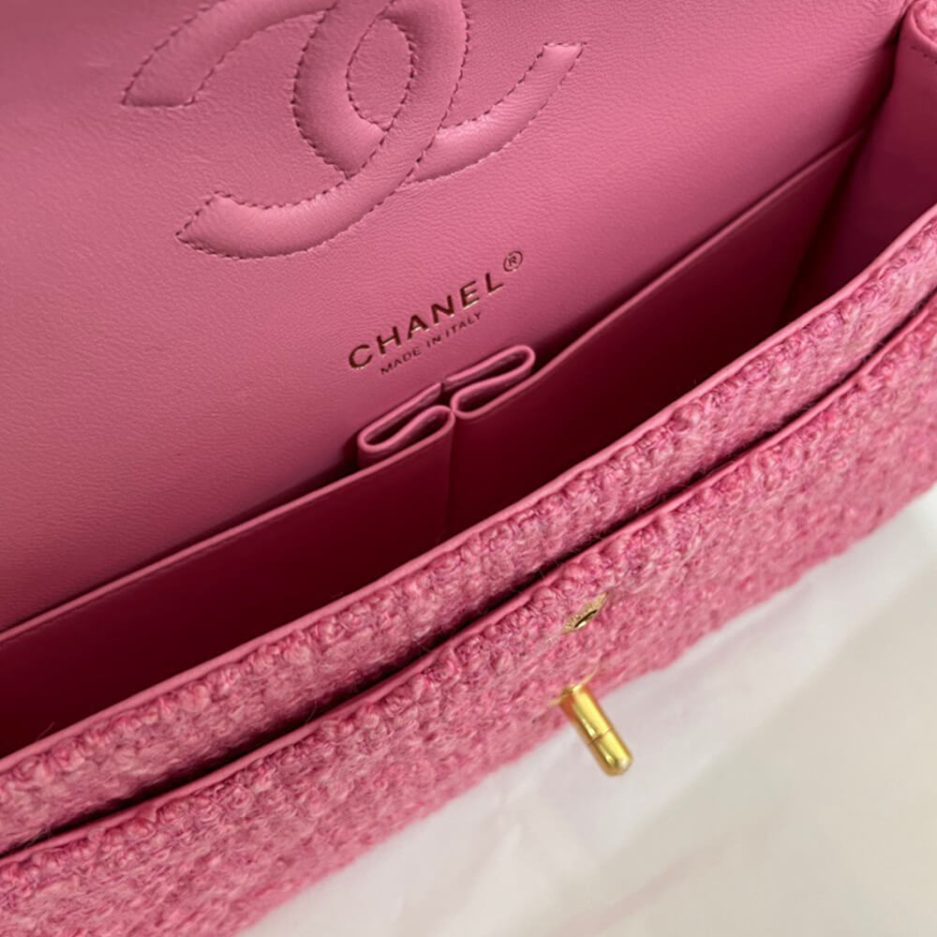Ch*el tweed medium classic flap bag
