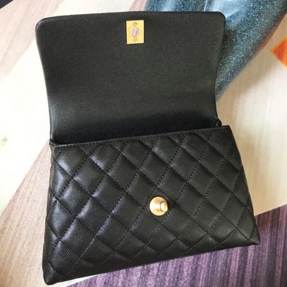 Ch*el coco handle flap shoulder bag pm