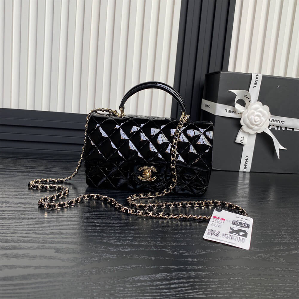 Ch*el mini classic handbag with top handle